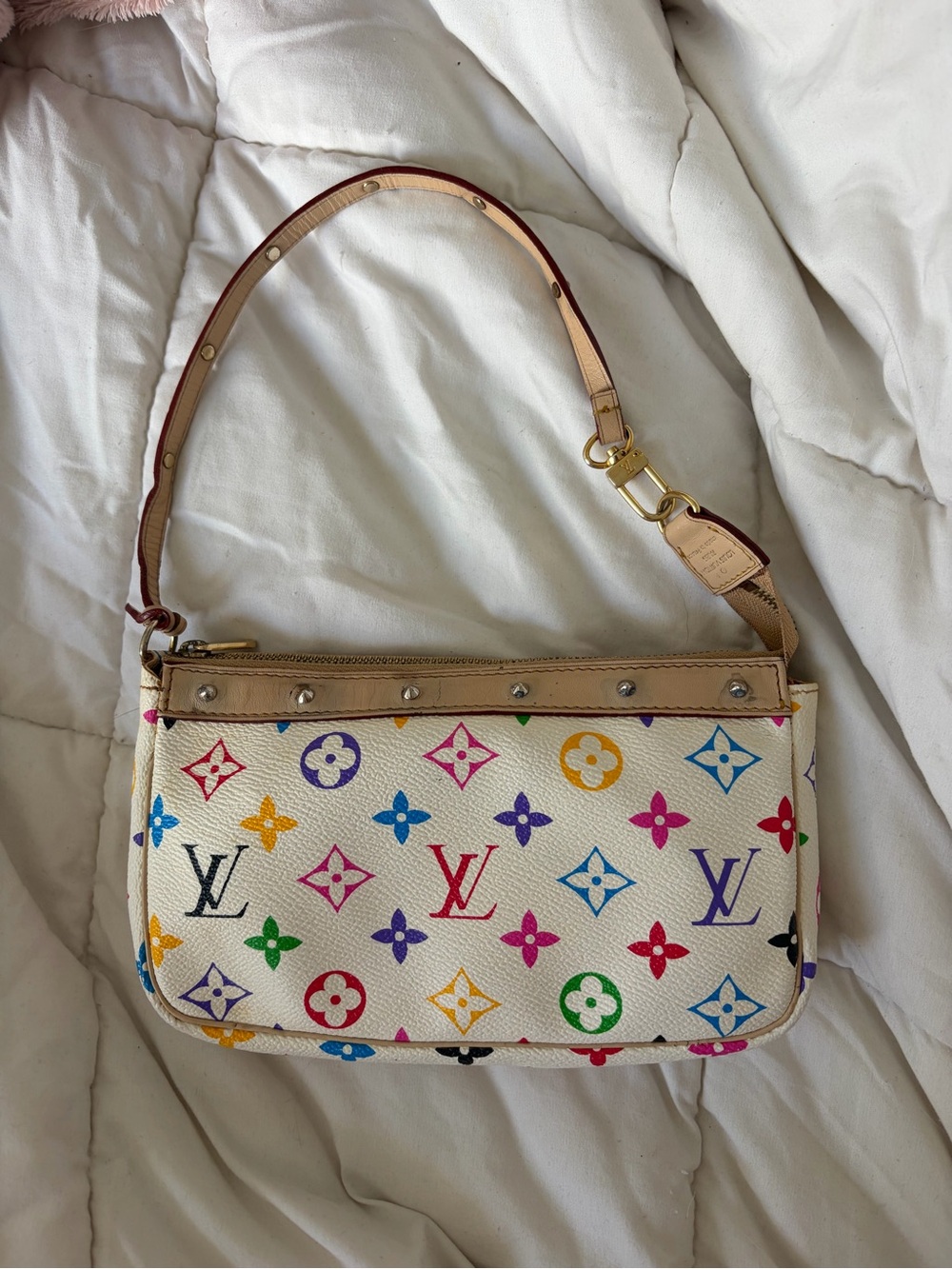 Multi color monogram fashion purse